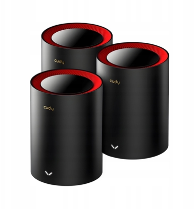 Picture of Router Cudy DOMOWY SYSTEM WI-FI MESH M3000(3-PACK)-BLACK Wi-Fi 6 2.4 GHz, 5 GHz, 574 Mb/s + 2402 Mb/s CUDY