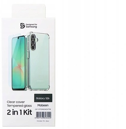 Attēls no Samsung Zestaw Samsung by Mobeen etui Clear Cover + szko hartowane na Samsung Galaxy S26 - przezroczyste