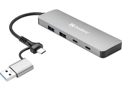 Attēls no Sandberg 136-64 USB-C/A to 2xUSB-A+2xUSB-C Hub