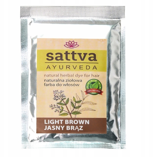 Picture of Sattva SATTVA_Natural* Herbal Dye For Hair zioowa farba do wosów Light Brown 10g