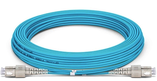 Picture of SC/UPC-SC/UPC MM, Multimode OM3, 50/125, duplex, 3.0mm LSZH Aqua, 0.5m