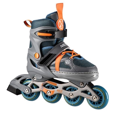 Изображение Skrituļslidas NJ1828A GRAY-ORANGE SIZE S(31-34)  IN-LINE SKATES NILS EXTREME
