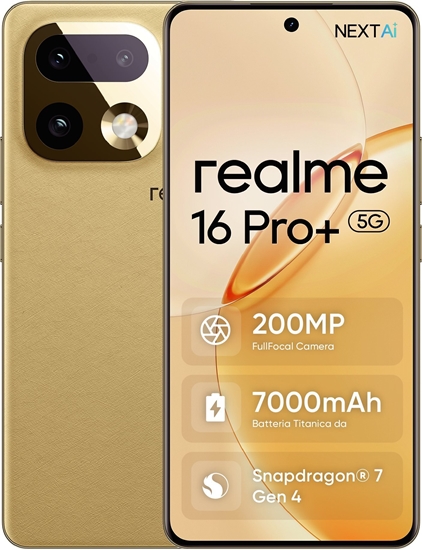 Изображение Smartfon Realme 16 Pro+ 5G 8/256GB Zoty  (RLME_16PRO+)