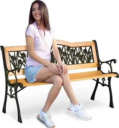 Attēls no Sofotel awka parkowa z oparciem 123,5 x 74 x 48 cm Gardi Tulip