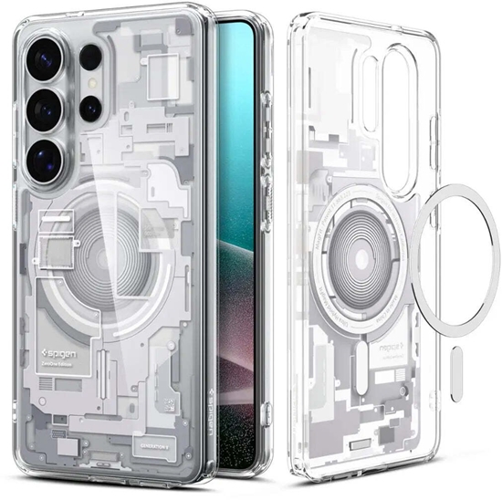 Изображение Spigen Etui Spigen Ultra Hybrid Mag MagSafe na Samsung Galaxy S26 Ultra Zero One - przezroczysto-biae