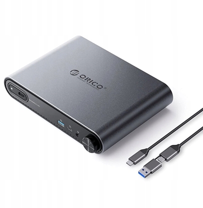 Attēls no Stacja/replikator Orico Orico Stacja dokujca USB-C z obudow M.2 NVMe/SATA, audio 3,5mm, RJ45, HDMI 4K@60Hz, PD 100W
