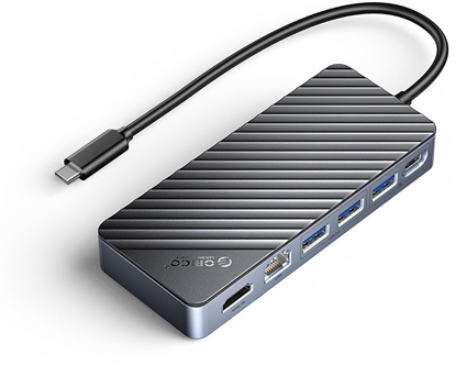 Attēls no Stacja/replikator Orico Orico Stacja dokujca USB-C z obudow M.2 NVMe/SATA, USB-A/C 10Gbps, HDMI 4K, PD 100W, RJ45