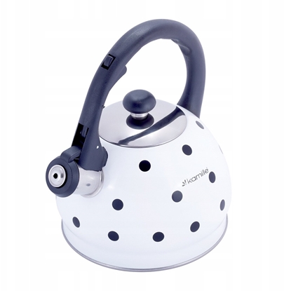 Attēls no Stainless steel kettle with whistle, 2.0 L (white), 1070 WH, Kamille