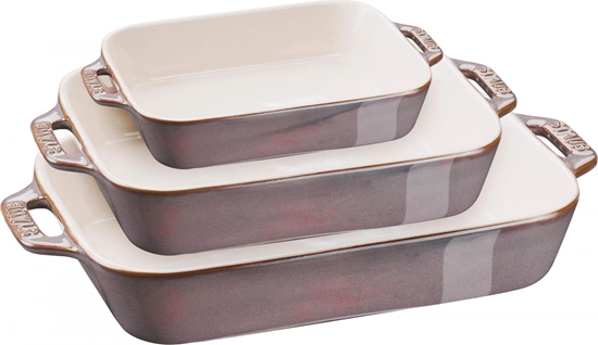 Picture of STAUB Zestaw 3 prostoktnych pómisków ceramicznych Staub