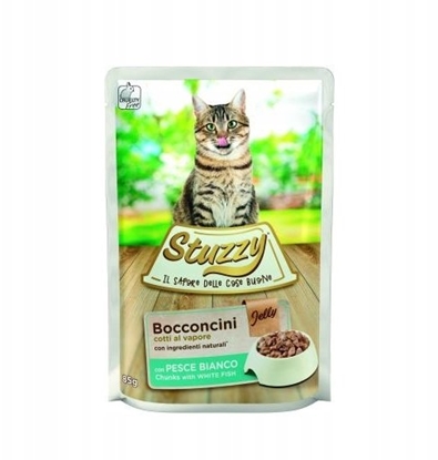 Изображение Stuzzy Bocconcini, karma mokra, dla kota, biae ryby w galarecie, 85 g, saszetka