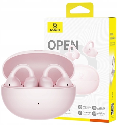 Attēls no Suchawki Baseus Suchawki OWS Baseus Bass BC1 z klipsem - róowe
