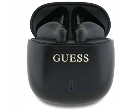 Изображение Suchawki Guess Bezprzewodowe suchawki douszne Guess Bluetooth + stacja dokujca Printed Classic Logo czarny