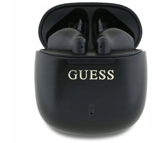 Picture of Suchawki Guess Bezprzewodowe suchawki douszne Guess Bluetooth + stacja dokujca Printed Classic Logo czarny