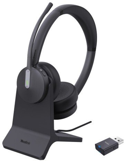 Picture of Suchawki Yealink WH64 Hybird Dual with Charging Stand Teams Zestaw suchawkowy Bezprzewodowy Opaska na gow Biuro/centrum telefoniczne USB Type-C Bluetooth Podstawka do adowania Czarny