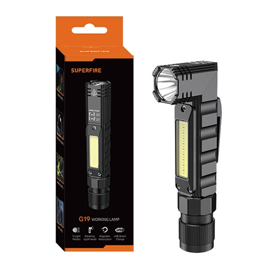 Picture of Superfire G19 lukturītis – 200 lm, 200 m, COB lampa, 5 režīmi, 800 mAh akumulators