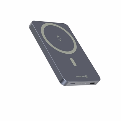 Изображение Swissten FUSION Power Bank Universal External Battery MagSafe / Apple Watch / 5000 mAh Silver