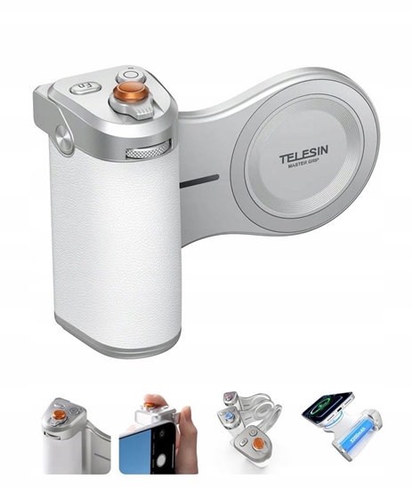Picture of Telesin Uchwyt Grip Magnes Magsafe Pilot Bluetooth + Aku 3200mah Do Telefonu Iphone / P5-mp-003wh