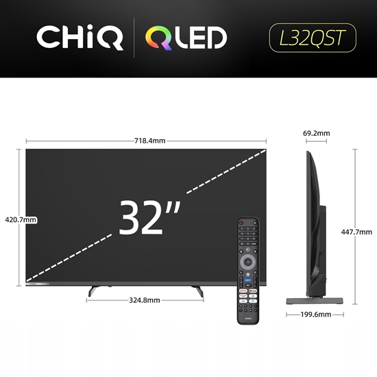 Picture of Telewizor CHiQ L32QST TV 32", QLED, Full HD, Google TV, Frameless, Dolby Audio, dbx-tv, HDR 10