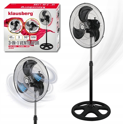 Attēls no Termowentylator Klausberg WENTYLATOR WIATRAK PODOGOWY BIURKOWY CIENNY 3w1 KLAUSBERG KB-9042