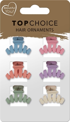 Изображение Top Choice TOP CHOICE Klamerki do wosów (20681) 1 op. - 6 szt. - mix zestawie kolorystycznych