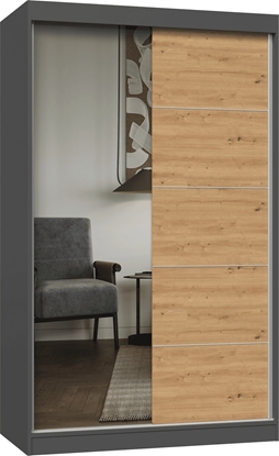 Attēls no Topeshop SZAFA IGA 120 LUSTRO SZPROSY ANTRACYT DB ARTISAN