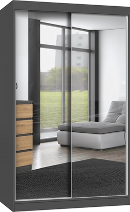 Attēls no Topeshop SZAFA PRZESUWNA IGA 120 CM 2 LUSTRA ANTRACYT / DB ARTISAN