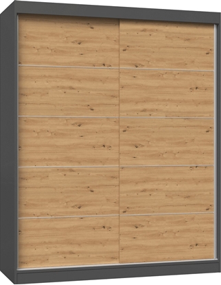 Attēls no Topeshop SZAFA PRZESUWNA IGA 160 CM ZE SZPROSAMI ANTRACYT DB ARTISAN