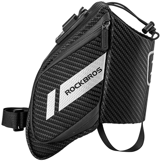 Picture of Torba rowerowa pod siodeko z kieszonk na butelk bidon 1.5l - czarna Torba rowerowa pod siodeko z kieszonk na butelk bidon 1.5l - czarna