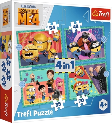 Attēls no Trefl Puzzle 4w1 Zwariowane Minionki - cznie 207 elementów (34648)