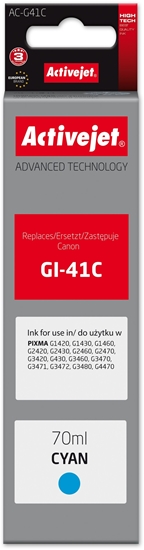Picture of Tusz Activejet Activejet AC-G41C Tusz Buteleczka z atramentem (zamiennik Canon GI-41C 4543C001; Supreme; 70 ml; niebieski)