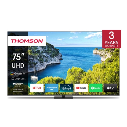 Attēls no TV Set|THOMSON|75"|4K/Smart|3840x2160|Wireless LAN|Bluetooth|Google TV|Black|75UG5C14