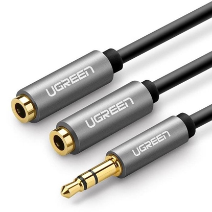 Attēls no Ugreen 3.5mm Aux Stereo Audio Splitter Cable with Braid 20cm Black
