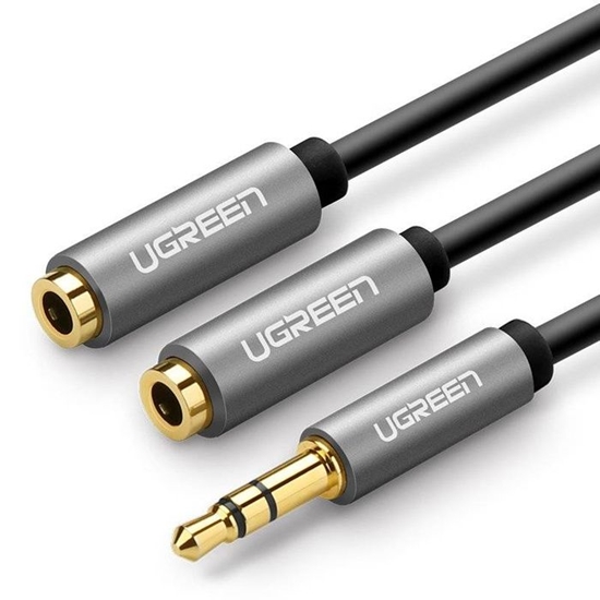 Picture of Ugreen 3.5mm Aux Stereo Audio Splitter Cable with Braid 20cm Black