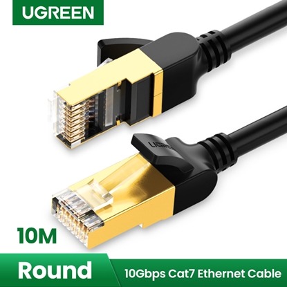 Picture of UGREEN NW107 RJ45 Round Ethernet Cable (Cat.7 STP  10m  Black)