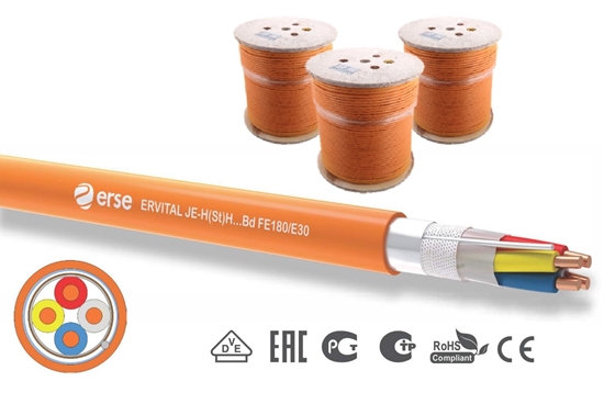 Изображение Ugunsizturīgs kabelis, 1x2x0.8,  JE-H(st)-H, FE180/E30, ar ekrānu, 500m, ERVITAL
