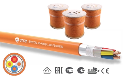 Изображение Ugunsizturīgs kabelis, 1x2x1.5,  JE-H(St)-H, FE180/E30, ar ekrānu, 500m | ERVITAL
