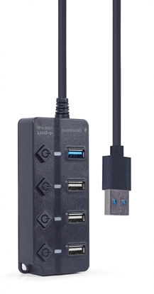 Attēls no USB Centrmezgls Gembird 4-port USB 3.1 Black