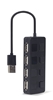 Picture of USB Centrmezgls Gembird USB 2.0 4-port Hub with Switches Black