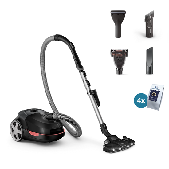 Picture of Vacuum Cleaner|PHILIPS|Bagged|900 Watts|Capacity 4 l|Noise 77 dB|Black|Weight 4.6 kg|XD6142/12