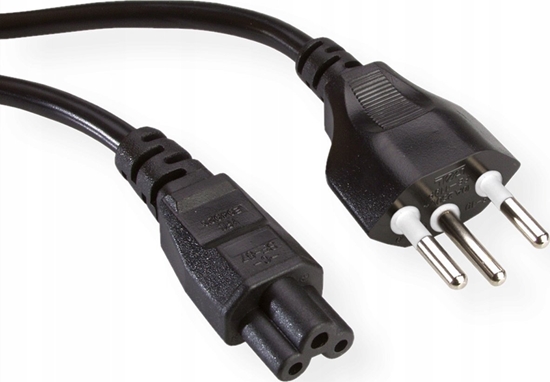 Изображение Value Notebook Power Cable, (T12/C5), 3pole (Swiss Version), black, 1 m