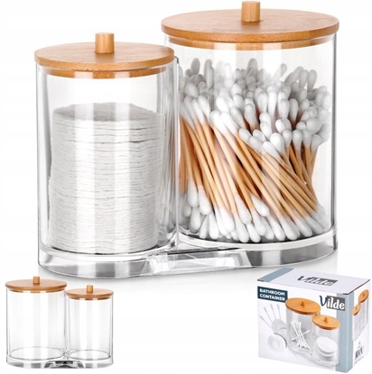 Attēls no Vilde Pojemnik na patyczki do uszu i patki kosmetyczne podwójny pudeko organizer VILDE 568061