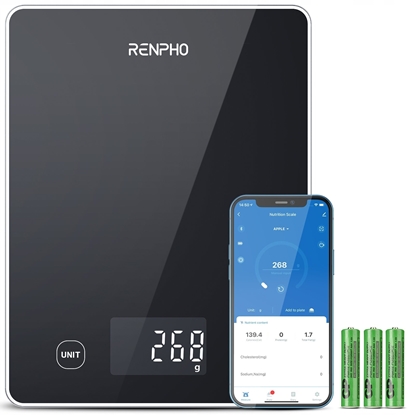 Attēls no Waga kuchenna Renpho Scale Calibra 1l Smart Nutrition czarny PEU-R-T001-BK PEURT001BK (PEU-R-T001-BK)