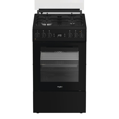 Attēls no Whirlpool Cooker | W5G8LMSWTB | Hob type Gas | Oven type Electric | Black | Width 50 cm | Depth 60 cm | 60 L