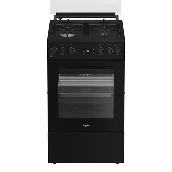 Изображение Whirlpool Cooker | W5G8LMSWTB | Hob type Gas | Oven type Electric | Black | Width 50 cm | Depth 60 cm | 60 L