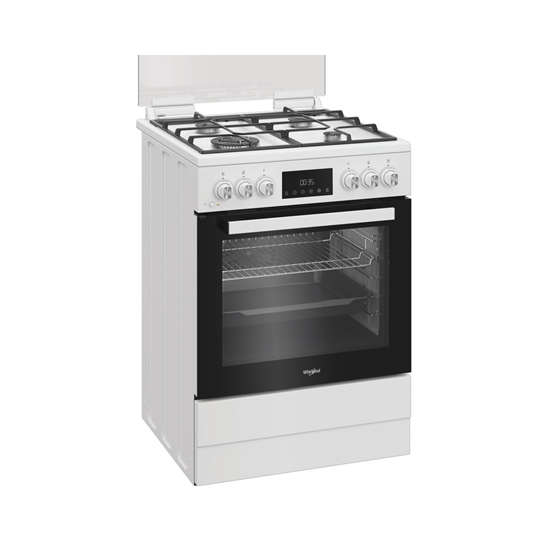Picture of Whirlpool Cooker | W6G8LMSWW | Hob type Gas | Oven type Electric | White | Width 60 cm | Depth 60 cm | 72 L