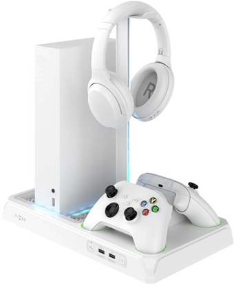 Attēls no Wielofunkcyjna stacja FIXED pro Xbox Series X a S z wentylacj i adowaniem pro dwa ovladae Xbox, biay