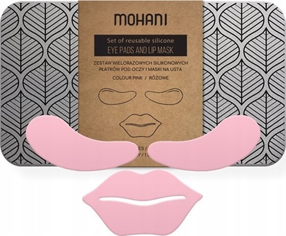 Attēls no Wielorazowe silikonowe patki pod oczy i maska na usta róowa
