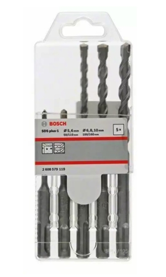 Изображение Wierto Bosch do betonu SDS+ 5 6 10 8mm zestaw (2608579119)