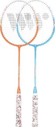 Attēls no WISH ALUMTEC 55K ZESTAW RAKIET DO BADMINTONA NIEBIESKI+POMARACZOWY + LOTKI 3 SZT WISH uniwersalny