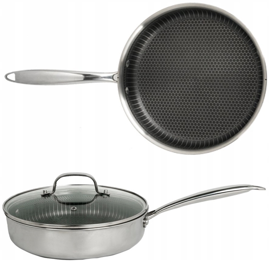 Picture of Zilan ZLN 9655 frying pan, stainless steel, non-stick, scratch-resistant, easy to clean, 20 cm, 1L